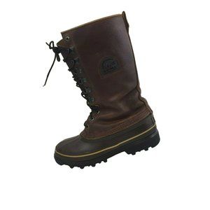 VTG Sorel Kaufman Canada Boots 6 Rubber Leather Winter Felt Lined Brown Snow